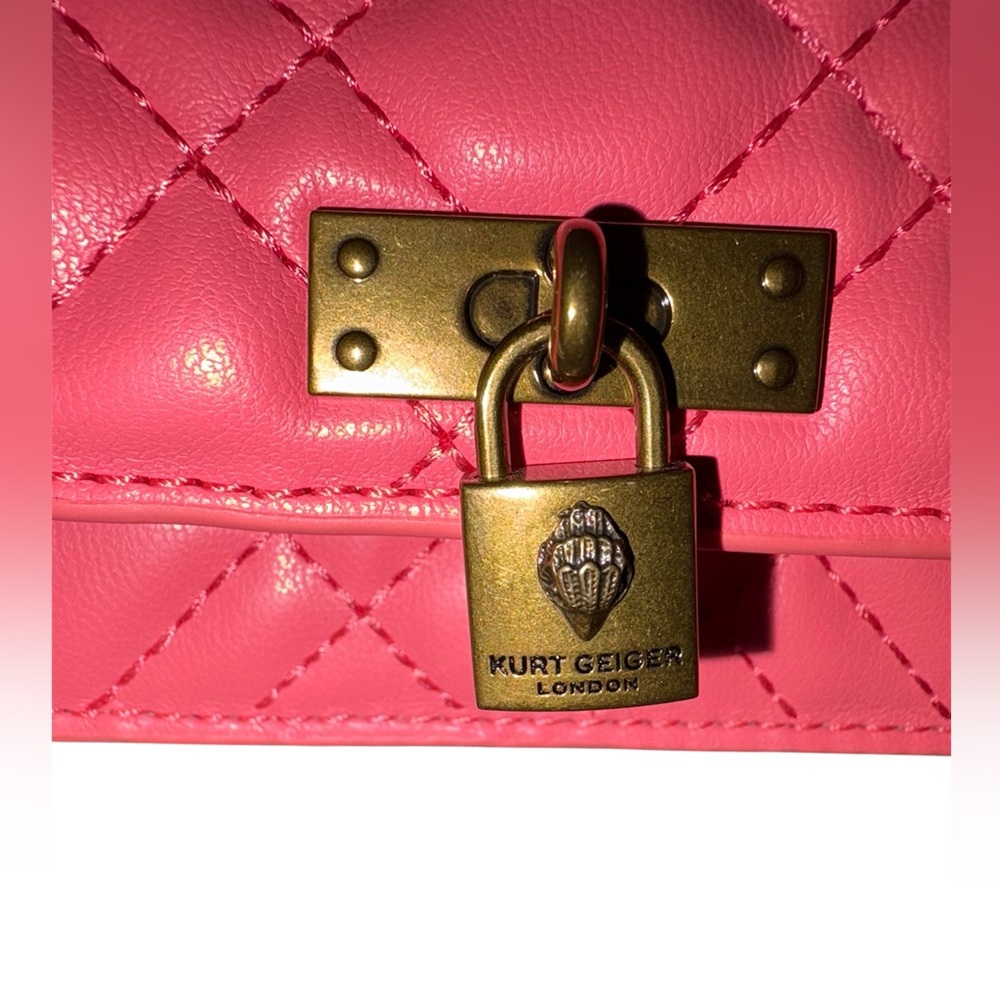 Kurt Geiger London Micro Brixton Quilted Shoulder Bag in Open Pink New w/ Tags - Picture 4 of 6